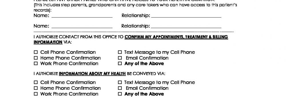 PT ACKNOWLEDGEMENT OF RECEIPT OF PRIVACY PRACTICES CONSENT & RELEASE FORM 3.26.15